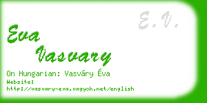 eva vasvary business card